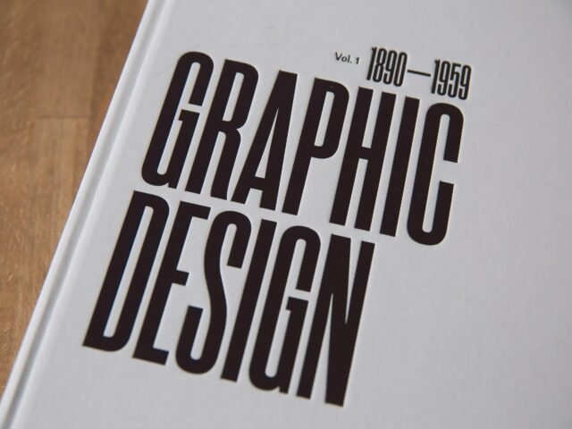 Close-up image of a graphic design book cover with bold text.