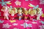decoration, flower background, flower, nature, flower wallpaper, desktop, beautiful flowers, ballerina, stuff toys, dance, group, pink flower, pink dance, pink group, pink dancing
